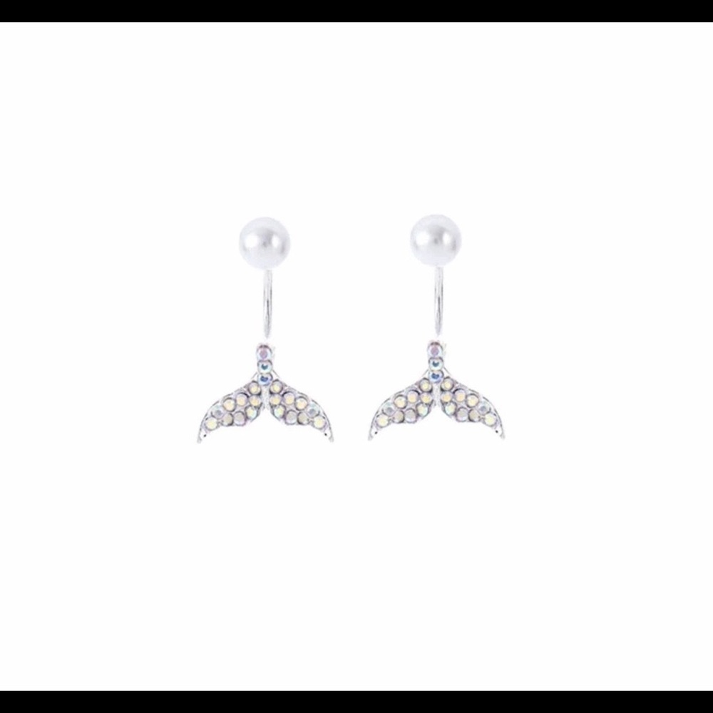 mermaid pearl stud earrings